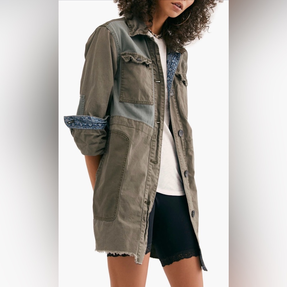 Free People Apollo jacket in Moss